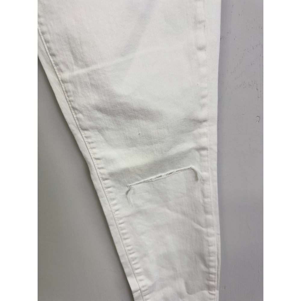 NWT CURRENT/ELLIOTT The Stiletto White Distressed Skinny Jeans Raw Hem Size 28 - Picture 5 of 8